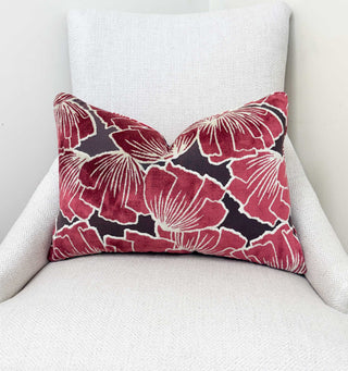 Cherry Petals Velvet Throw Pillow