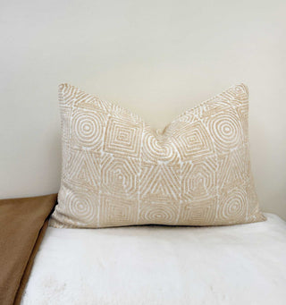 Wheat Aztec Chenille Throw Pillow