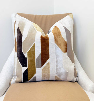 Amber Muse Velvet Throw Pillow