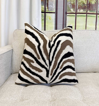 Taupe Tiger Throw Pillow