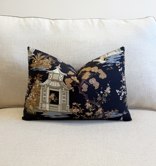 Black Pagoda Throw Pillow