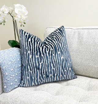 Mariner Blue Velvet Throw Pillow