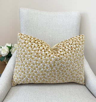 Gold Dot Velvet Throw Pillow