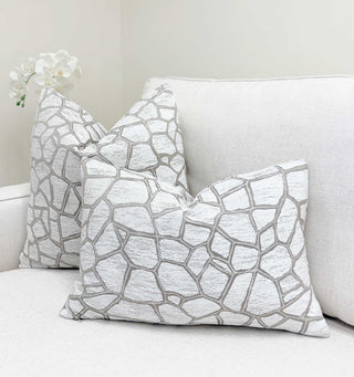 Taupe Giraffe Velvet Throw Pillow