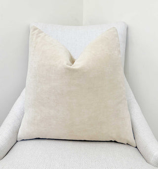 Natural Velvet Throw Pillow