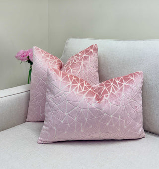 Soft Pink Peak Velvet Throw Pillow