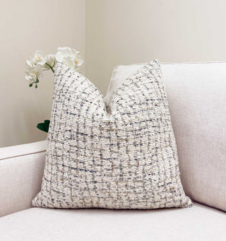 Ivory Tweed Throw Pillow