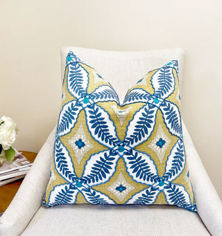 Trellis Bloom Embroidered Throw Pillow