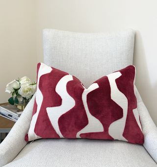 Sangria Graphic Velvet Throw Pillow