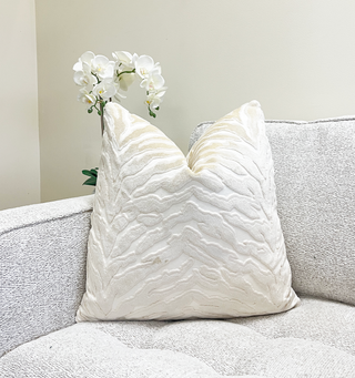 Alabaster Zebra Velvet Throw Pillow