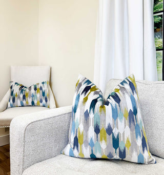 Ocean Strokes Velvet Throw Pillow