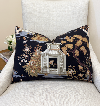Black Pagoda Throw Pillow