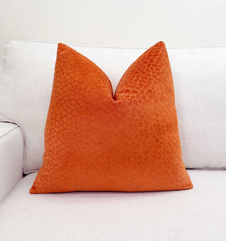 Orange Animal Print Velvet Pillow