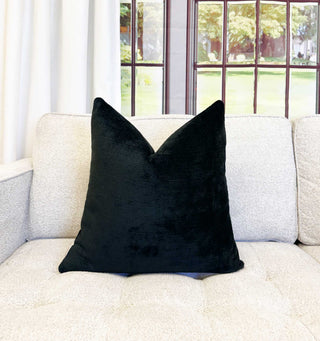 Ebony Solid Chenille Throw Pillow