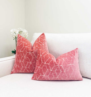 Guava Opal Velvet Throw Pillow