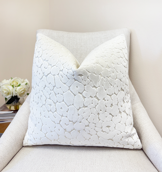 Off White Leopard Velvet Throw Pillow