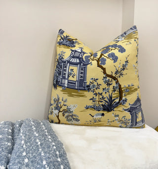 Yellow Pagoda Throw Pillow