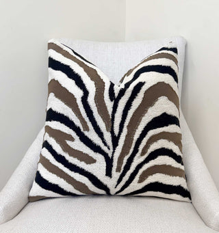 Taupe Tiger Throw Pillow