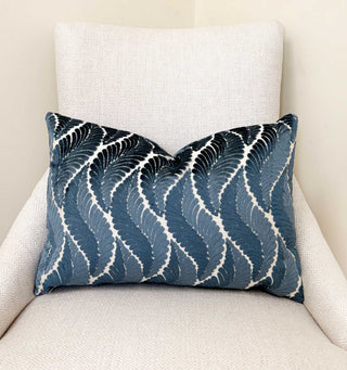 Slate Botanical Velvet Throw Pillow
