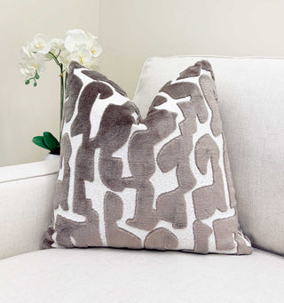 Mushroom Glyph Velvet Throw Pillow