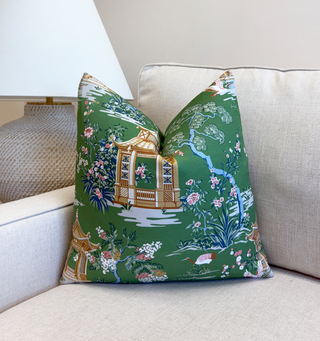 Green Pagoda Throw Pillow