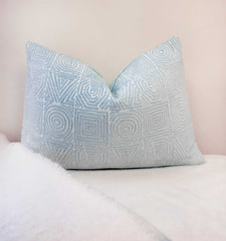 Mist Aztec Velvet Throw Pillow
