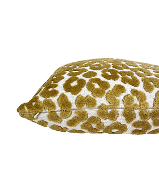 Gold Leopard Velvet Throw Pillow