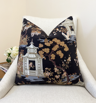 Black Pagoda Throw Pillow