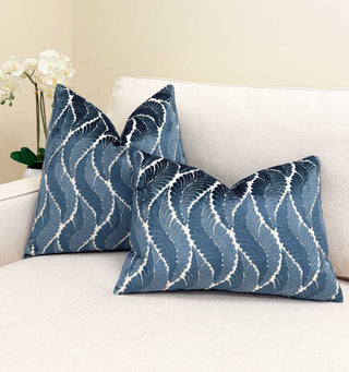 Slate Botanical Velvet Throw Pillow