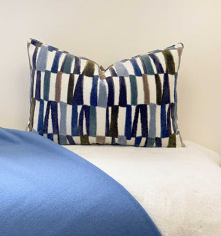 Harbor Stripe Velvet Throw Pillow