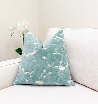 Seafoam Isle Velvet Throw Pillow