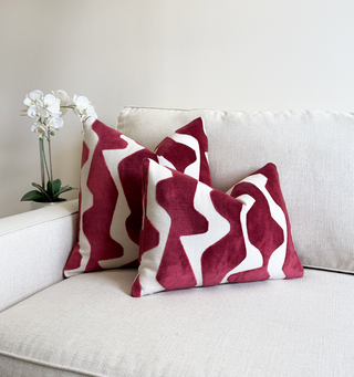 Sangria Graphic Velvet Throw Pillow