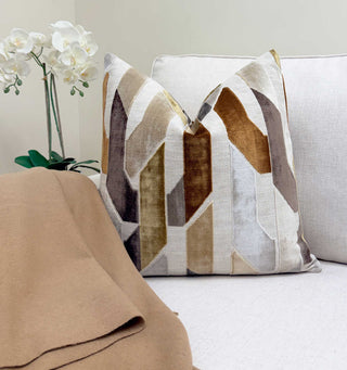 Amber Muse Velvet Throw Pillow