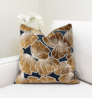 Cinnamon Petals Velvet Throw Pillow
