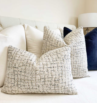 Ivory Tweed Throw Pillow