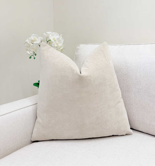 Natural Velvet Throw Pillow