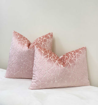 Soft Pink Peak Velvet Throw Pillow