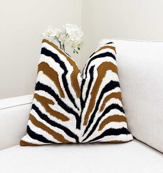 Cognac Tiger Throw Pillow