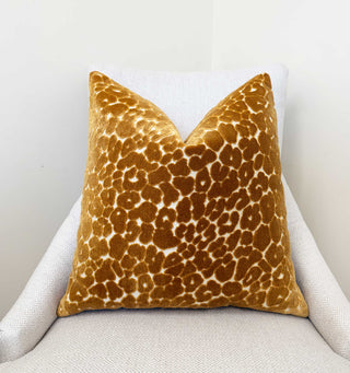 Topaz Leopard Velvet Throw Pillow