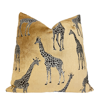 Golden Safari Velvet Throw Pillow