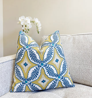 Trellis Bloom Embroidered Throw Pillow