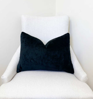 Ebony Solid Chenille Throw Pillow