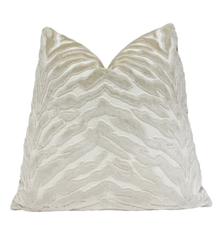 Alabaster Zebra Velvet Throw Pillow