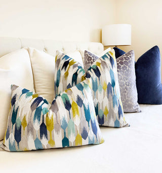 Ocean Strokes Velvet Throw Pillow