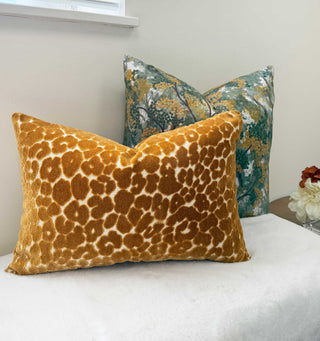 Topaz Leopard Velvet Throw Pillow