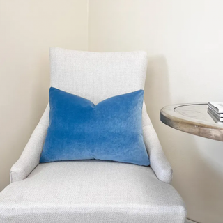 Cornflower Blue Solid Velvet Pillow