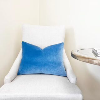 Cornflower Blue Solid Velvet Pillow