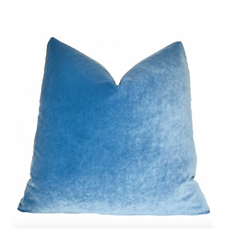 Cornflower Blue Solid Velvet Pillow