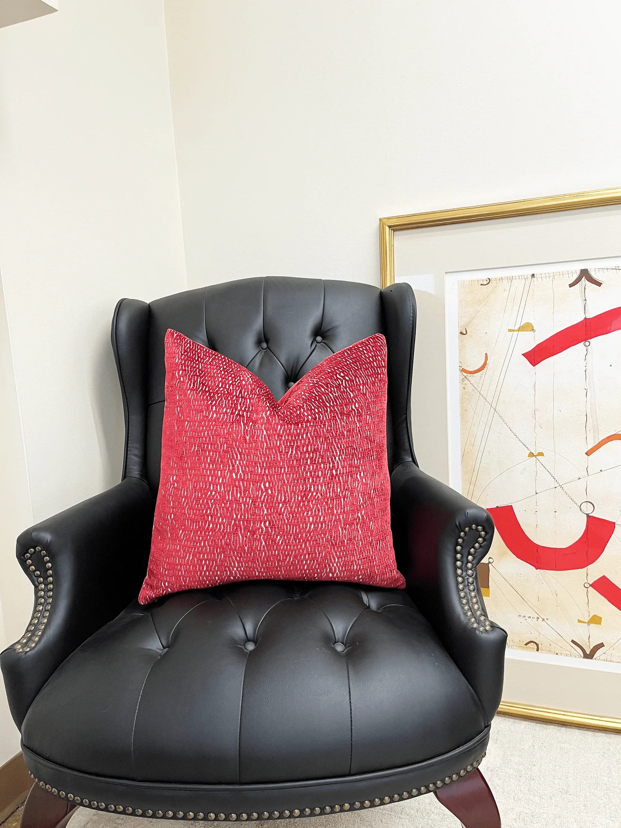 Cranberry Red Chenille Throw Pillow – Smithy Home Couture