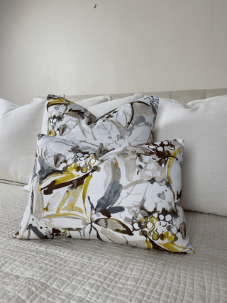 Gray Gold Tropics Pillow bed